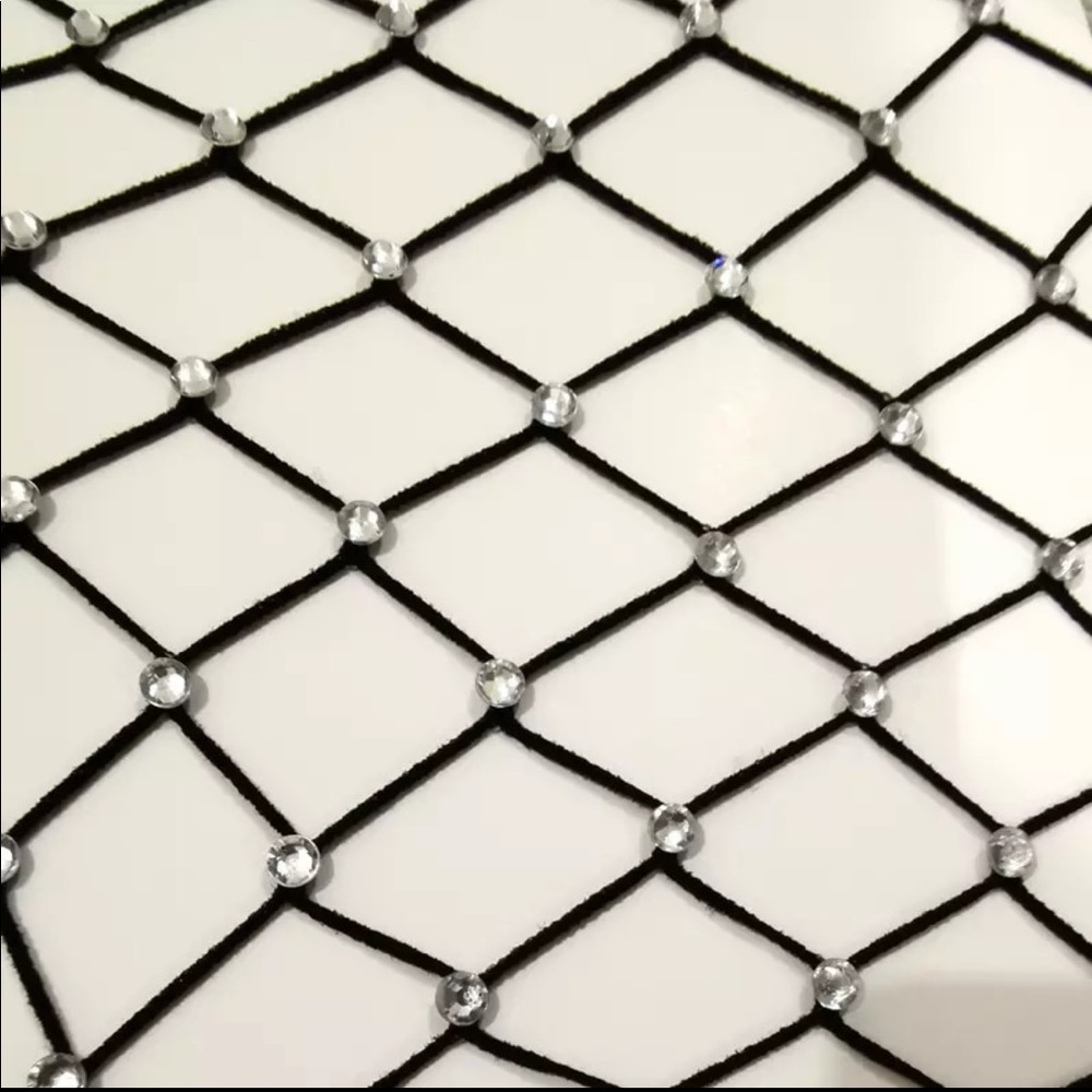 🎉Last One - New Arrival Sexy Rhinestone Fishnet Crystal Black Glitter Pantyhose - Picture 6 of 8